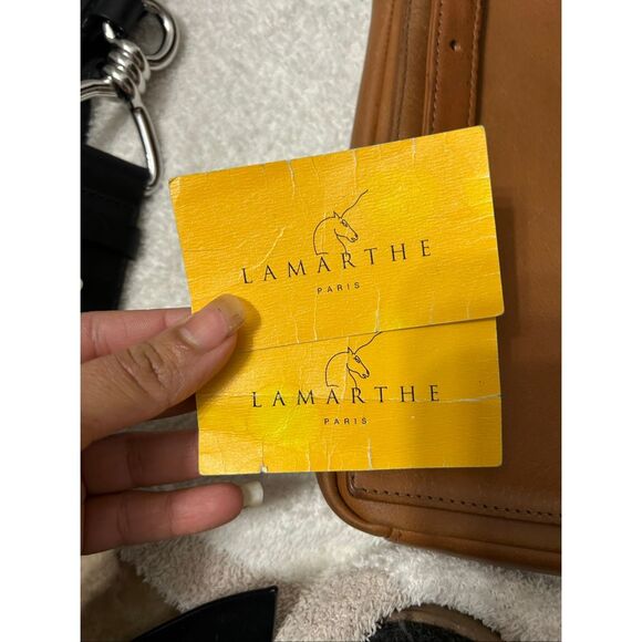 Vintage Lamarthe crossbody leather camel bag - Picture 9 of 12